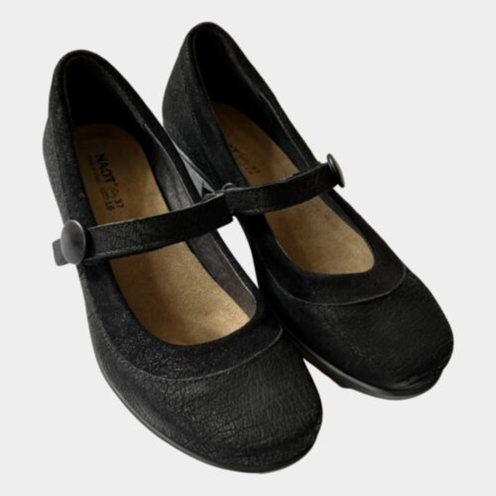 Naot Black Mary Jane Suede Heel Comfort Shoes EU37/L6 ($169)
